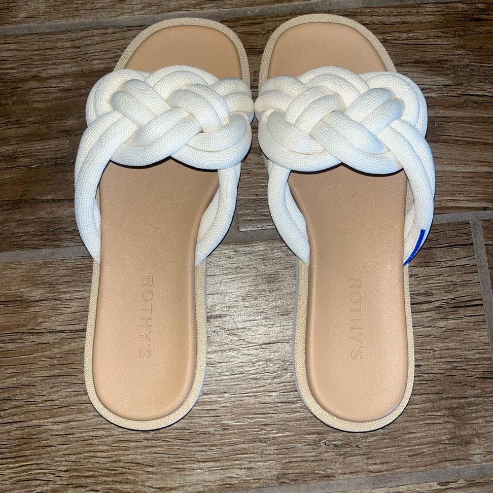 Rothy’s The Summer Sandal in White Sand - Picture 1 of 5